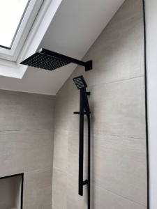 black contemporary shower head